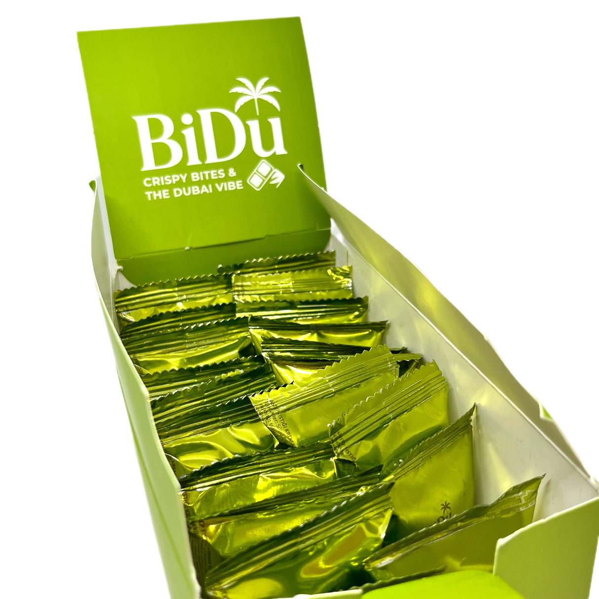 BiDu Premium Dubai-Style Milk Chocolate with Pistachio & Shredded Wheat - 17g