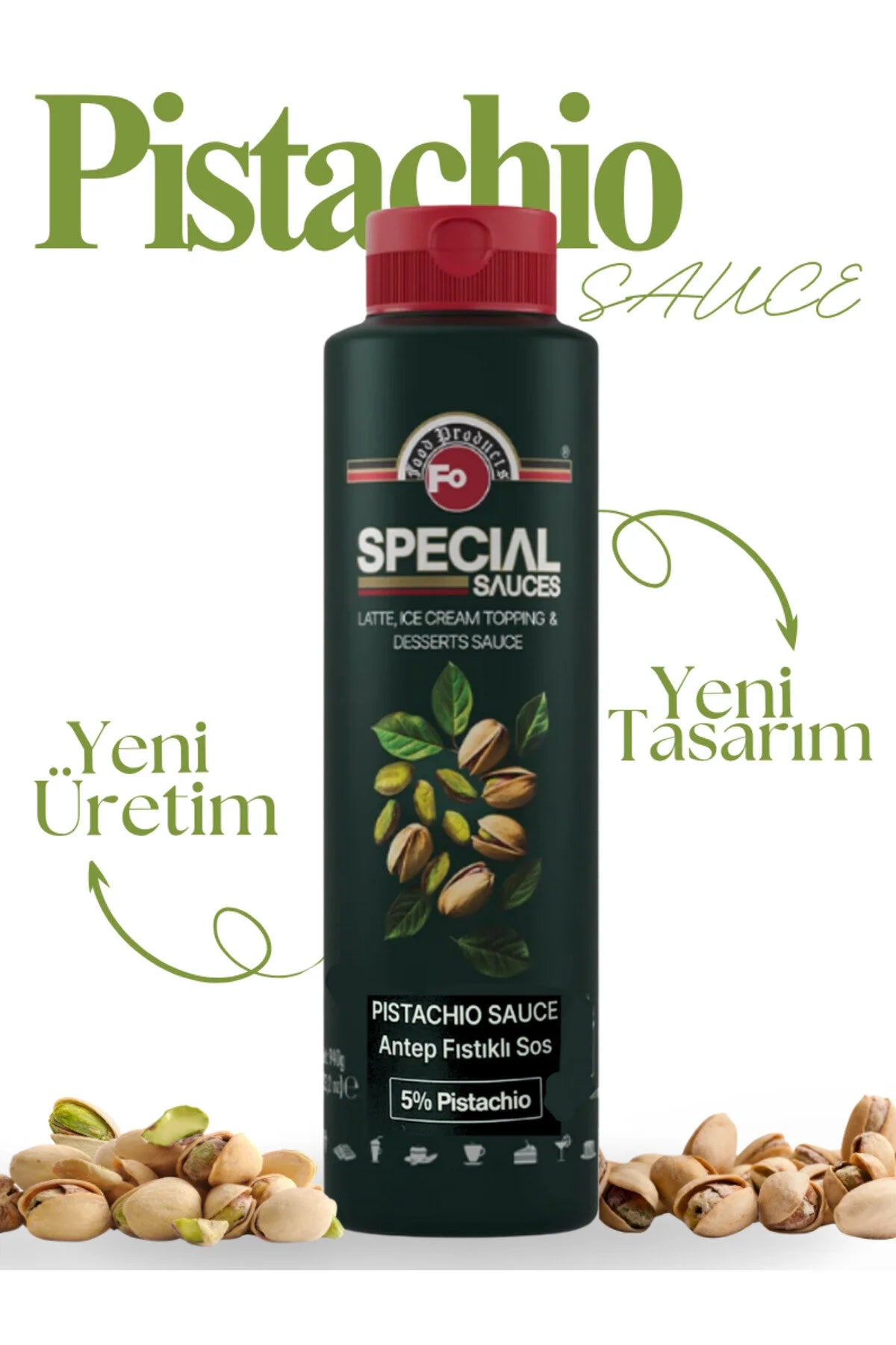 FO Antep Pistachio Topping Sauce with %5 Pistachio