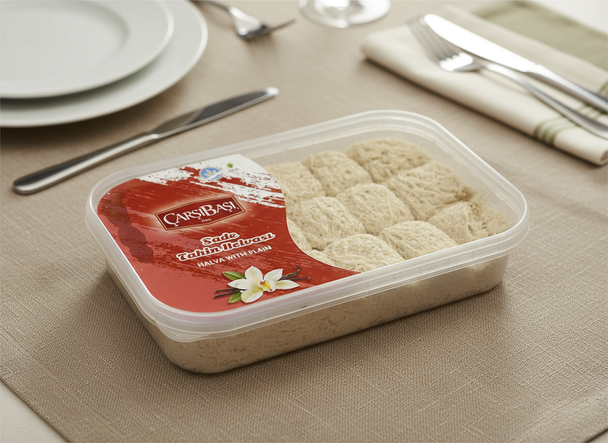 Premium Classic Plain Tahini Halva (Sade Helva) - 400g Block