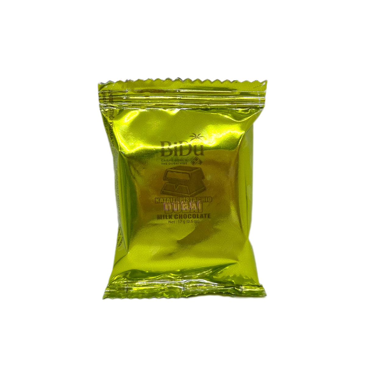 BiDu Premium Dubai-Style Milk Chocolate with Pistachio & Shredded Wheat - 17g