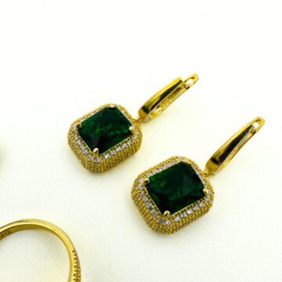 Women's Emerald Stone Silver Jewelry Set - TryAladdin