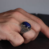 Tesbihevim | Men's Silver Ring with Tiger's Eye Stone - TryAladdin