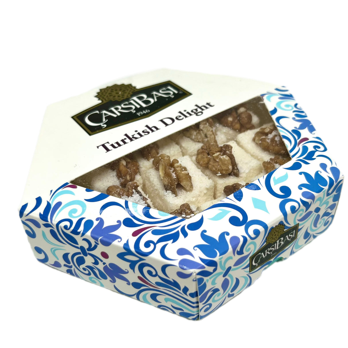 Carsibasi Premium Walnut Sultan Turkish Delight - 300g Hexagonal Box