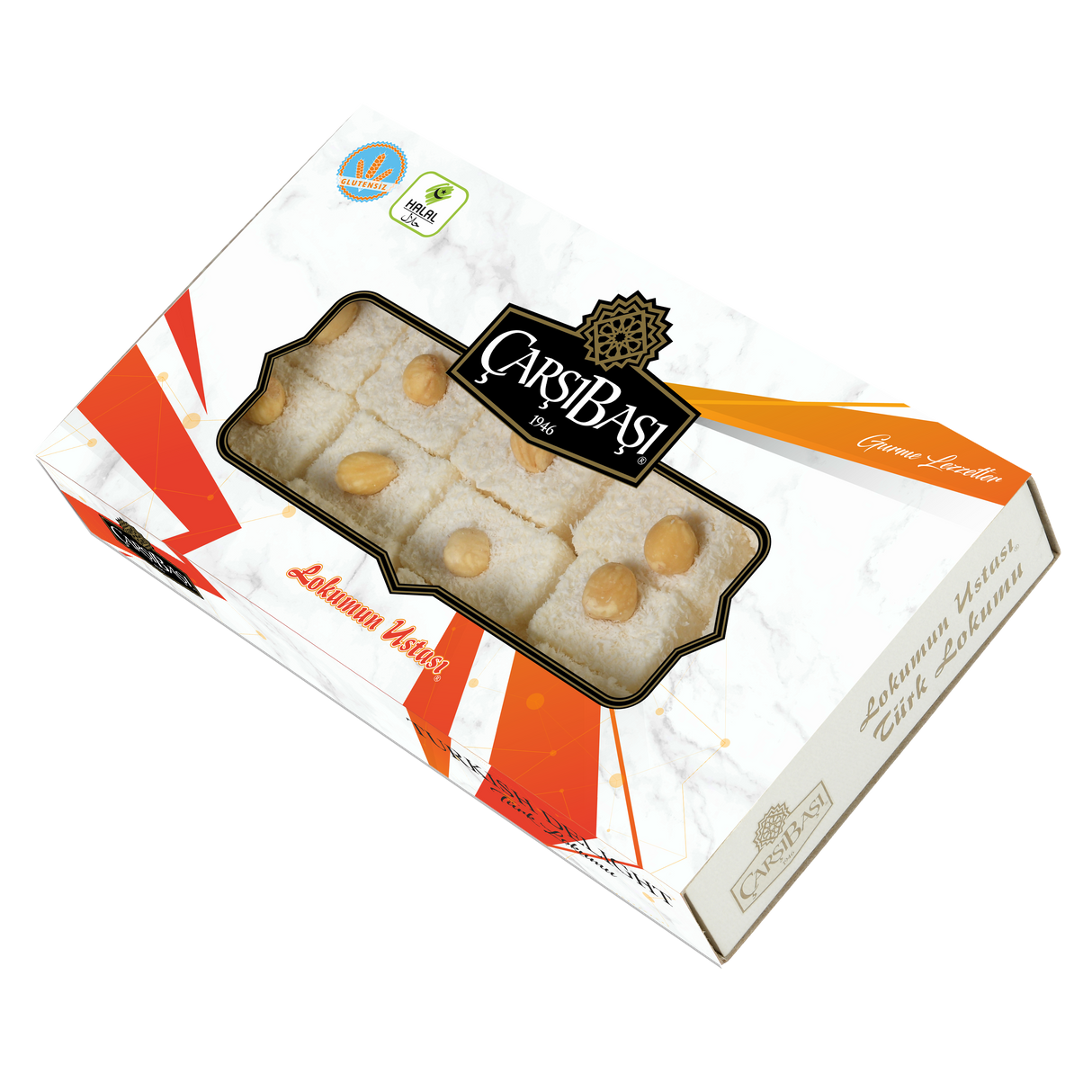 Carsibasi Premium Gluten-Free Sultan Turkish Delight with Hazelnut - 500g Box