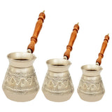 Acar | Turkish Coffee Pot Set of Three - Grape - White - TryAladdin