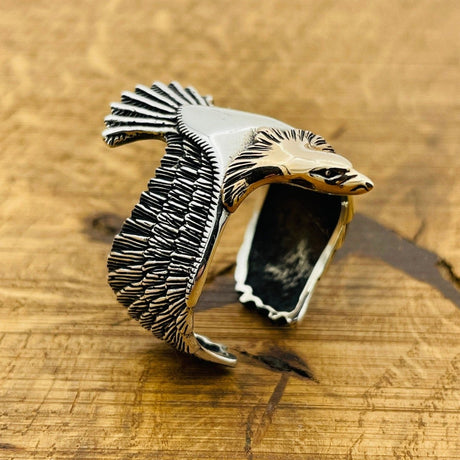 Adjustable Eagle Silver Ring - TryAladdin