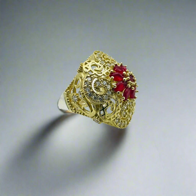 Istanbul Jewelry | Ruby Turkish Design Vintage Handmade Silver Ring - TryAladdin