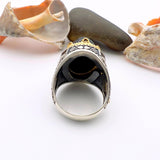 Black Topaz Onyx Stone Men's Ring - TryAladdin