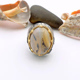 Brown Topaz Agate Stone Men's Ring - TryAladdin