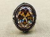 Citrine Stone Silver Men's and Women's Ring - TryAladdin