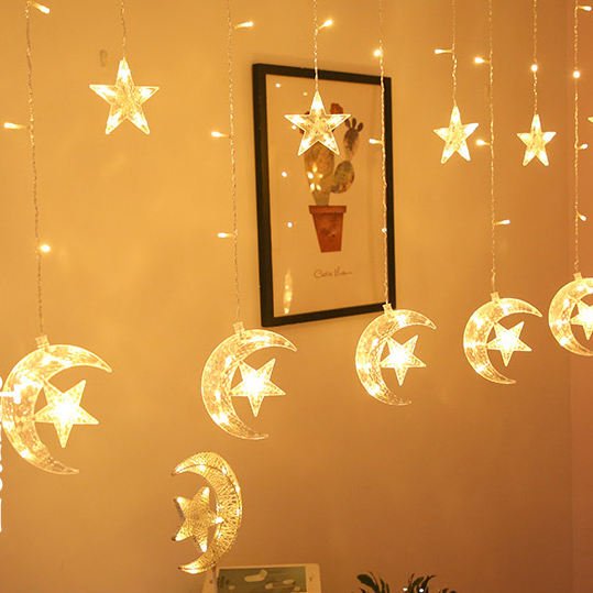 Crescent and Star Decorative Curtain LED - TryAladdin