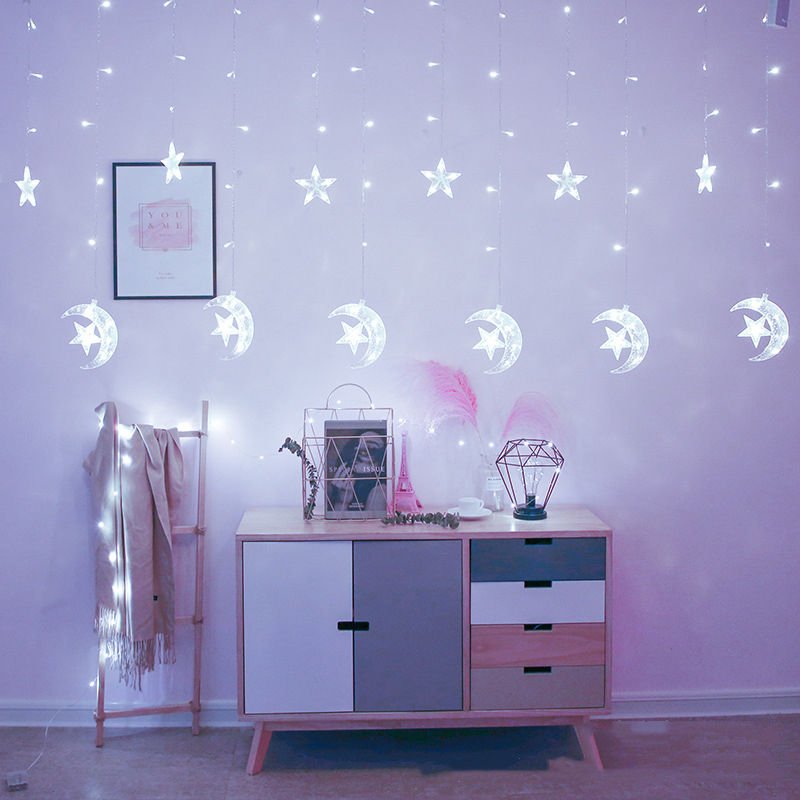 Crescent and Star Decorative Curtain LED - TryAladdin