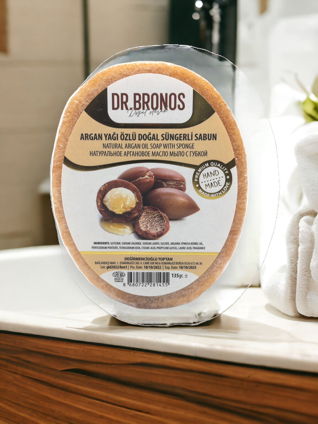 Dr. Bronos | Natural Argan Oil Soap with Sponge - TryAladdin