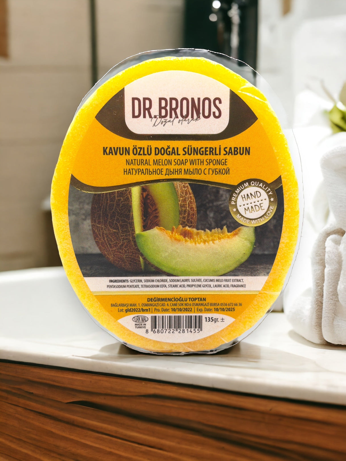 Dr. Bronos | Natural Melon Soap with Sponge - TryAladdin