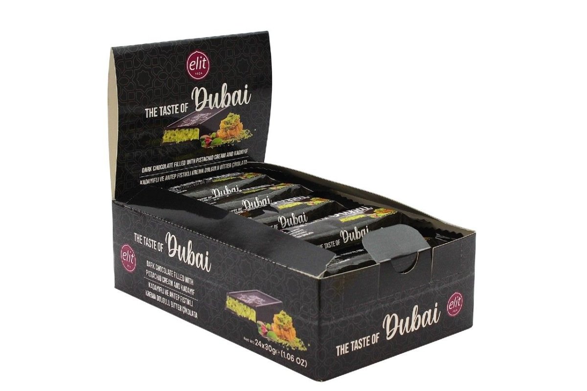 Elit Dubai Dark Chocolate with Pistachio Cream and Crispy Kataifi - 30g - TryAladdin