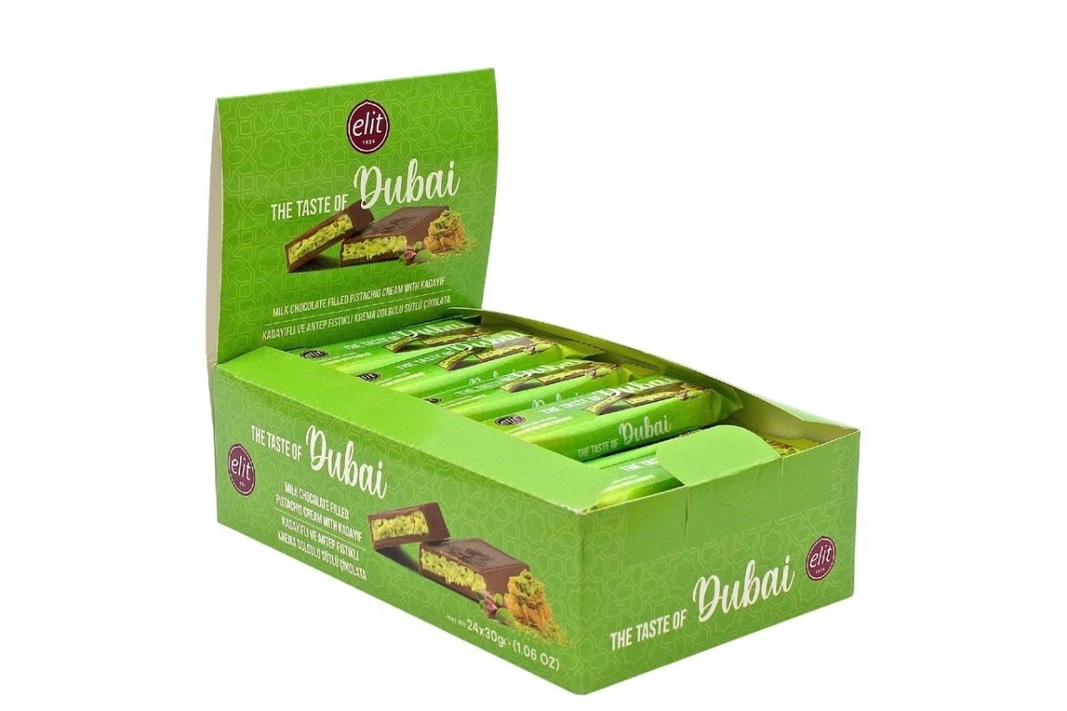 Elit Dubai Milk Chocolate with Pistachio Cream and Crispy Kataifi - 30g - TryAladdin