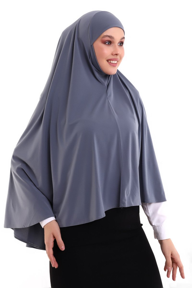 Gray Malaysian Model Practical Hijab Top Sleeveless Combed Cotton Hijab Souffle Scarf - TryAladdin