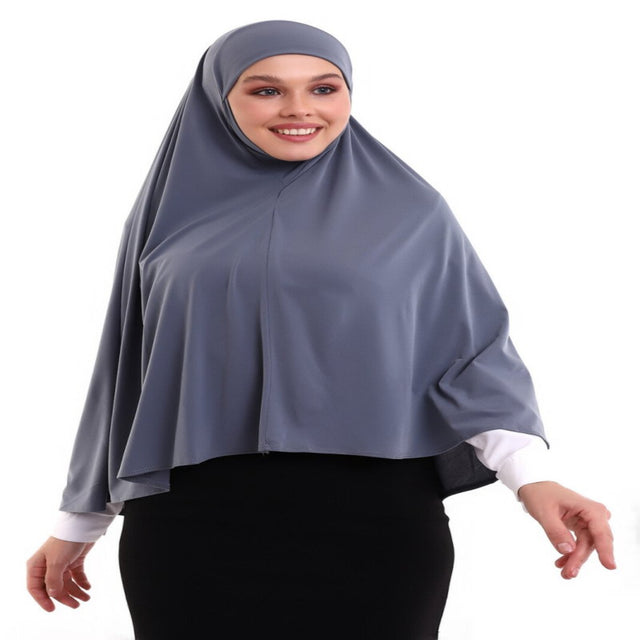 Gray Malaysian Model Practical Hijab Top Sleeveless Combed Cotton Hijab Souffle Scarf - TryAladdin