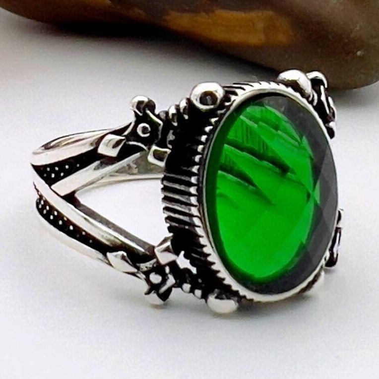 Green Emerald Ring Men - TryAladdin