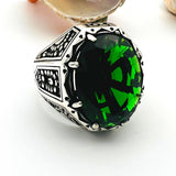 Green Emerald Stone Men's Ring - TryAladdin