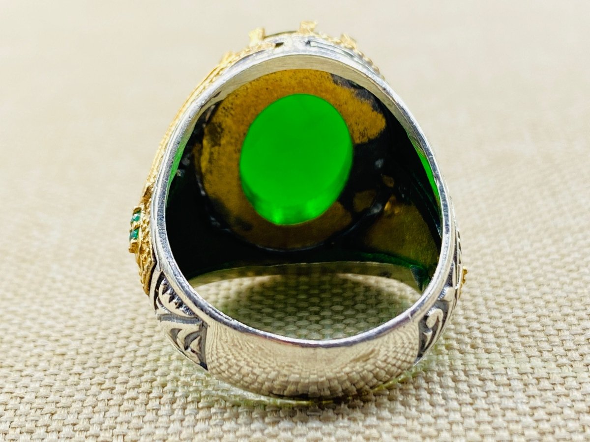 Green Emerald Stone Ring for Men - TryAladdin