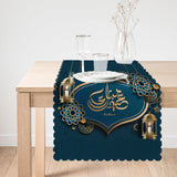 Happy Holidays with Arabic Motif Digital Printed Runner and Cushion Pillow Cover Set - TryAladdin