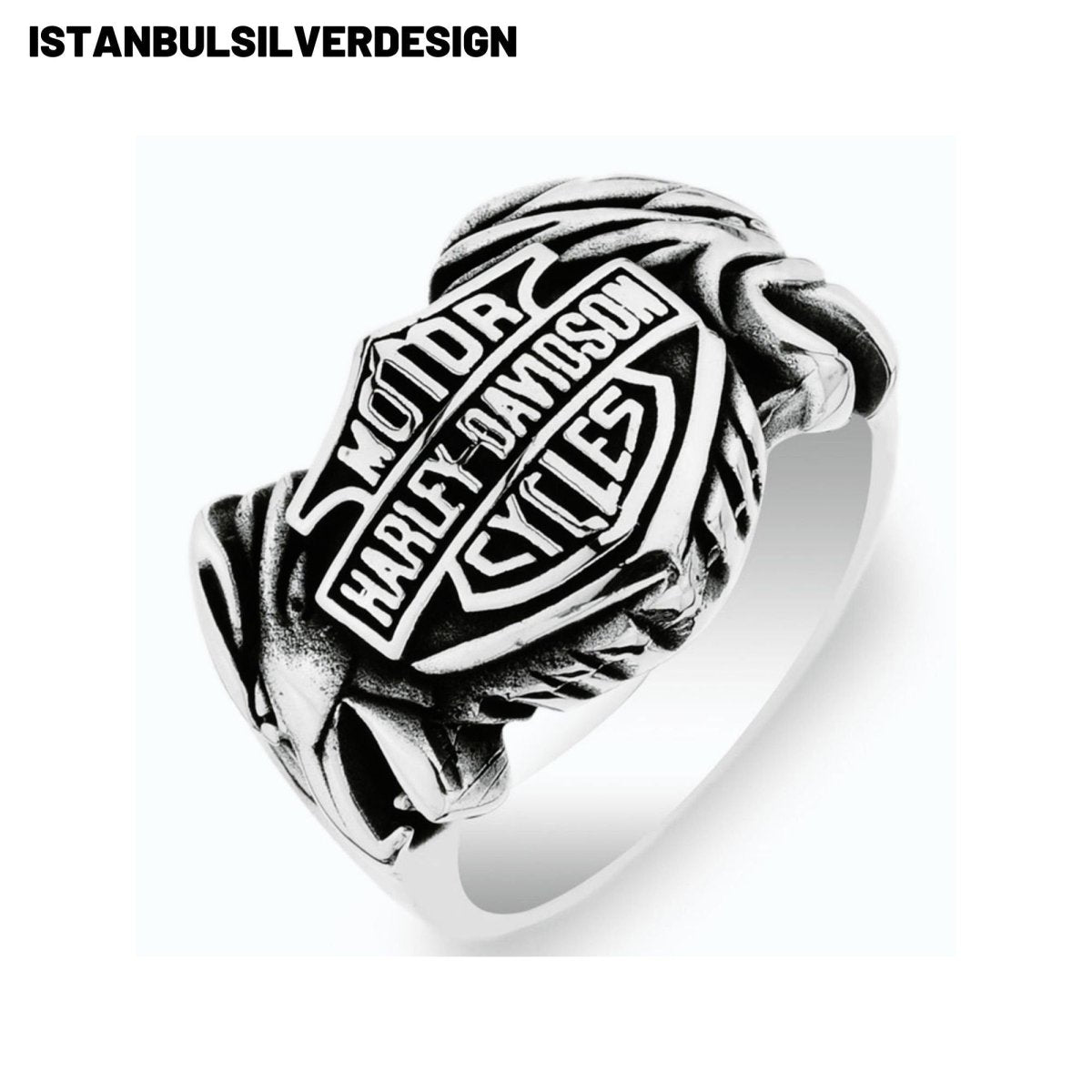 Harley Davidson 925K Sterling Silver Ring - TryAladdin