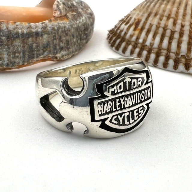 Harley Davidson Biker Silver Ring - TryAladdin