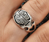 Harley Davidson Motorcycle Signet Ring - TryAladdin