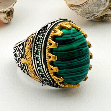 Malachite Stone Men's Ring - TryAladdin