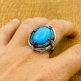 Men Natural Turquoise Ring - TryAladdin