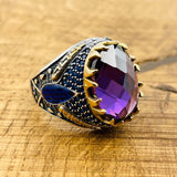 Men’s Amethyst Oval Ring - TryAladdin