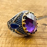 Men’s Amethyst Oval Ring - TryAladdin