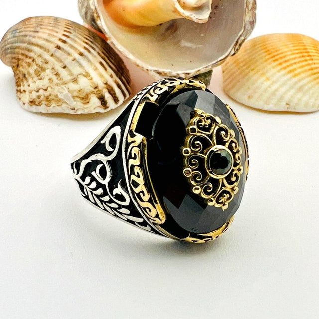 Men's Black Onyx Gemstone Ring - TryAladdin