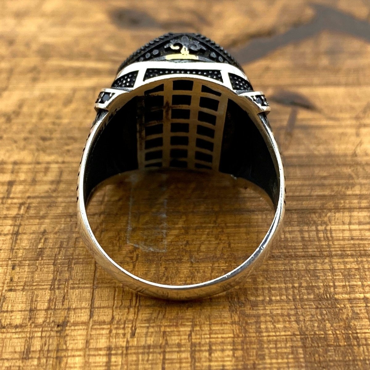 Men's Black Onyx Silver Ring - TryAladdin