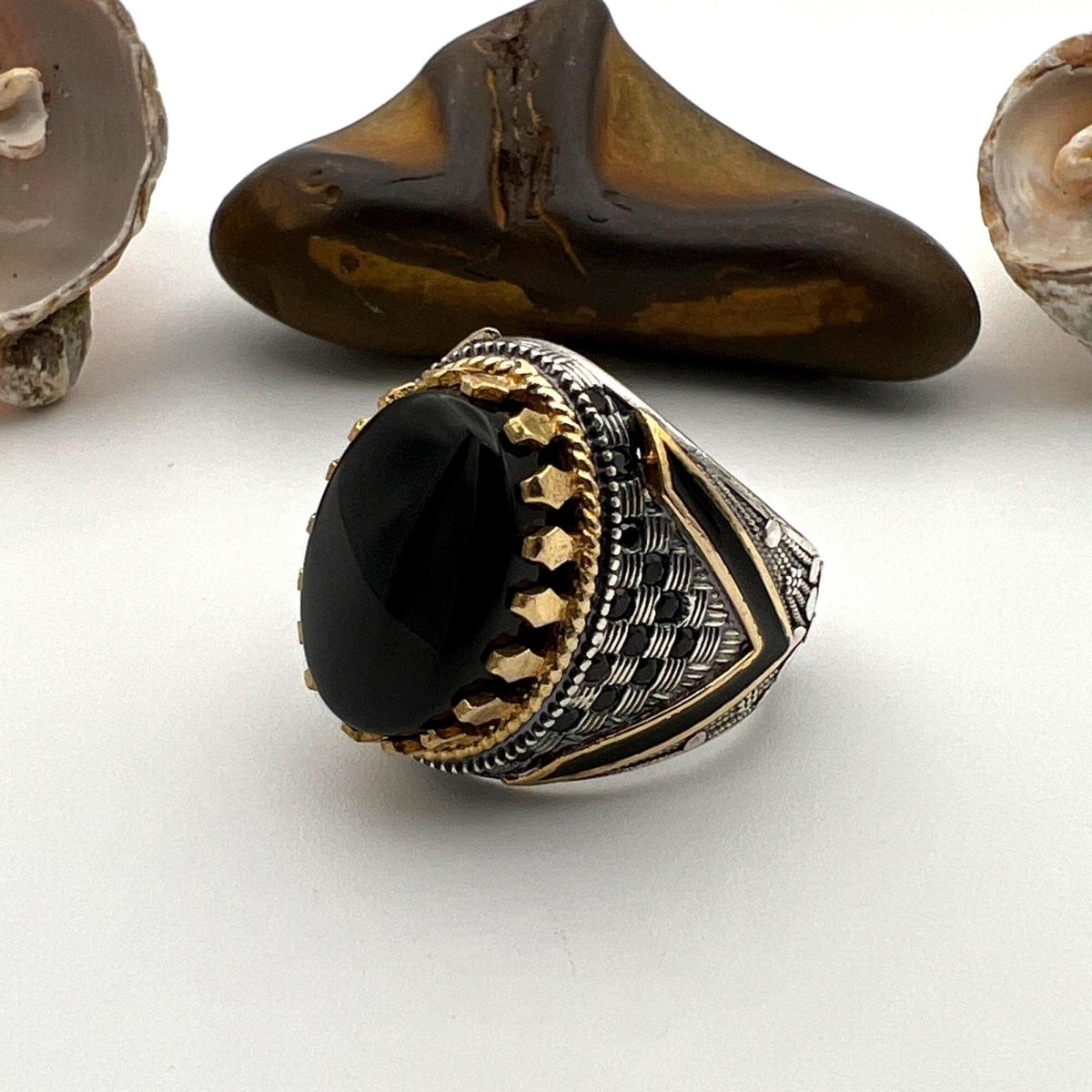 Men's Black Onyx Stone Ring - TryAladdin