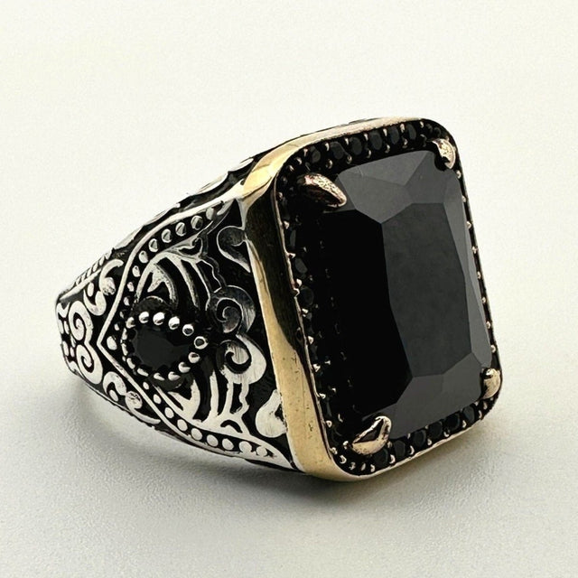 Men's Black Onyx Stone Ring - TryAladdin