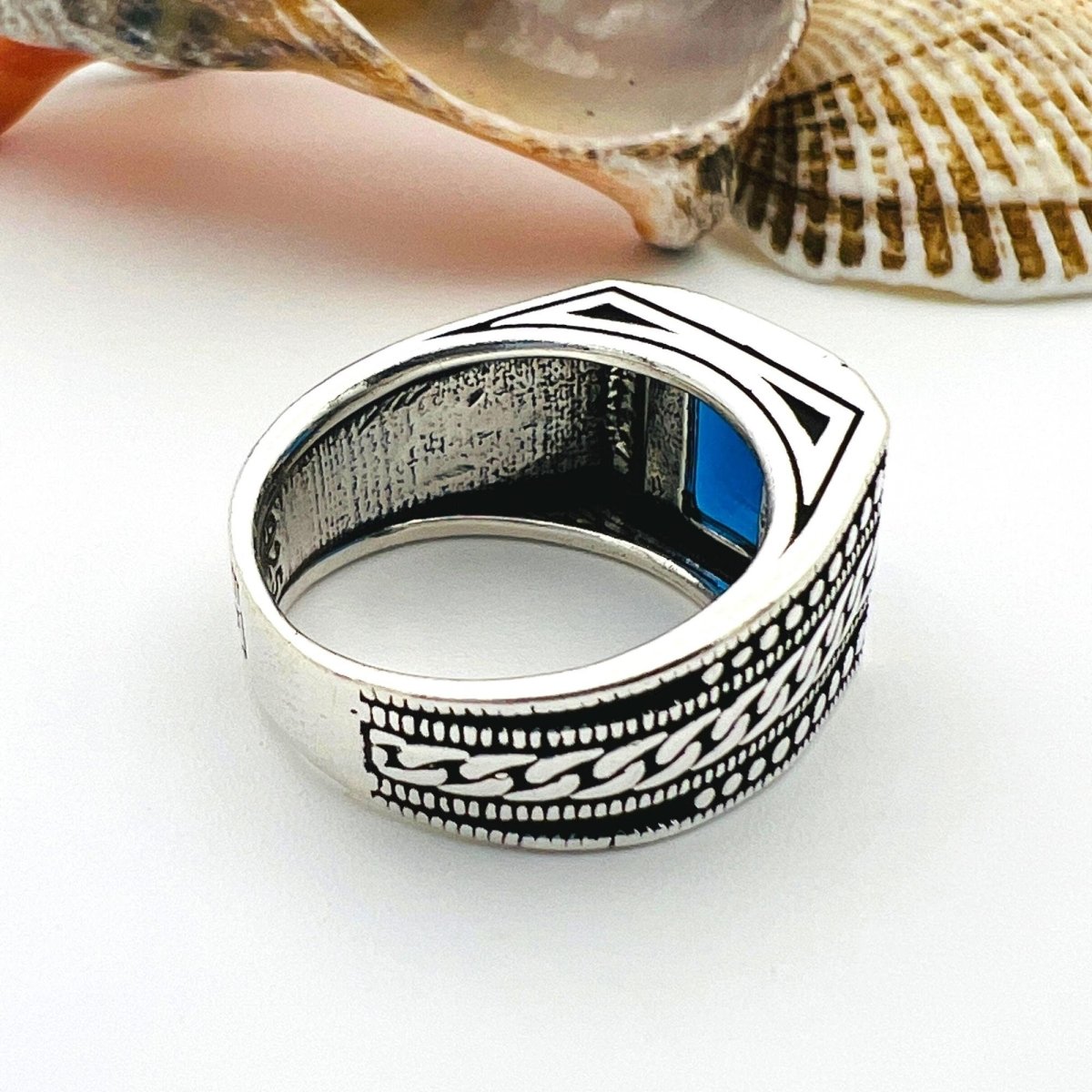 Men's Blue Sapphire Gemstone Ring - TryAladdin