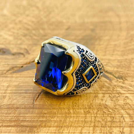 Men's Blue Sapphire Ring - TryAladdin