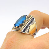 Men's Blue Sapphire Stone Ring - TryAladdin