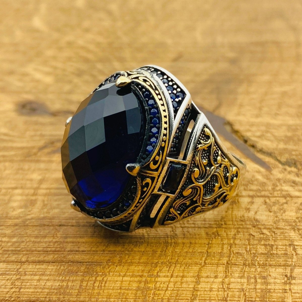 Men's Blue Zircon Ring - TryAladdin