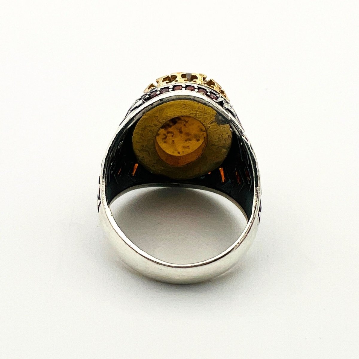 Men's Brown Agate Silver Ring - TryAladdin