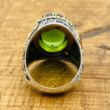 Men's Green Topaz Oval Ring - TryAladdin