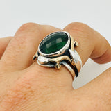 Men's Green Zircon Silver Ring - TryAladdin