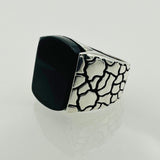 Men's Handmade Black Onyx Gemstone Ring - TryAladdin