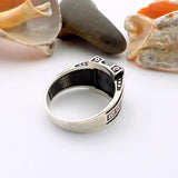 Men's Handmade Black Onyx Silver Ring - TryAladdin