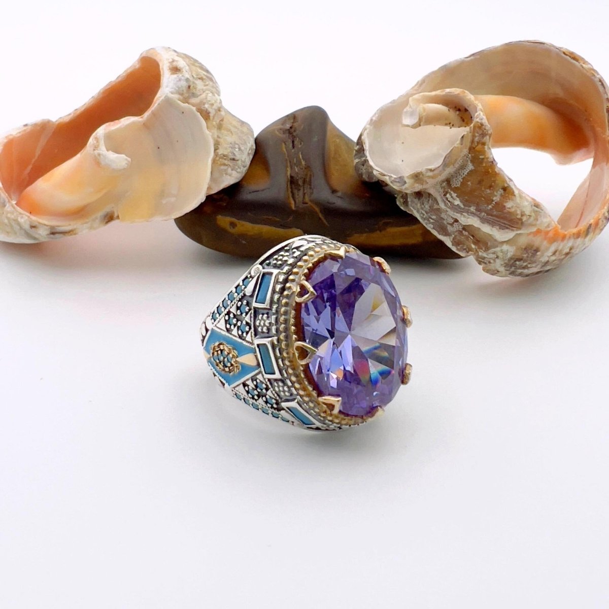 Men's Handmade Ring, Amethyst - TryAladdin