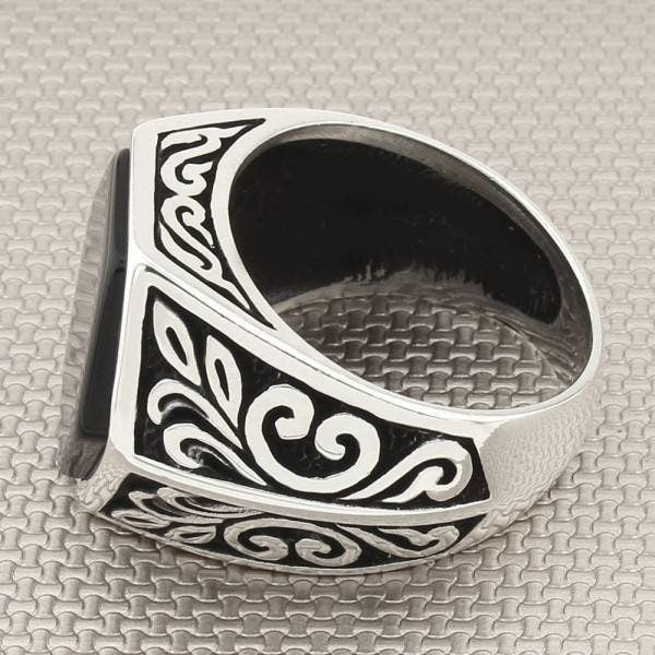 Men's Hexagon Model Authentic Handmade 925 Sterling Silver Ring - TryAladdin