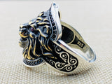 Men's Lion Design Silver Ring - TryAladdin