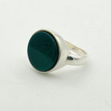 Men's Natural Green Gemstone Silver Ring - TryAladdin